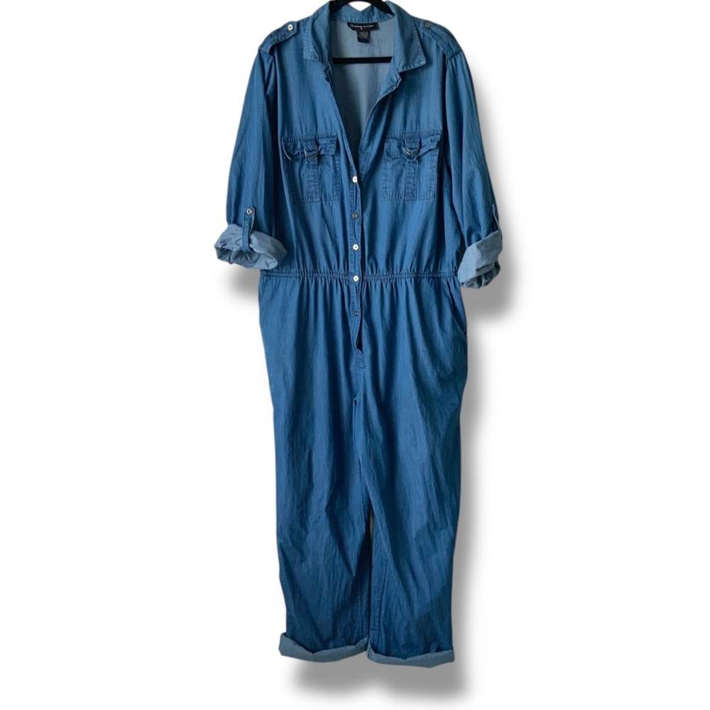 FASHION TO FIGURE Denim Jumpsuit Blue Size 2 - Picture 2 of 9